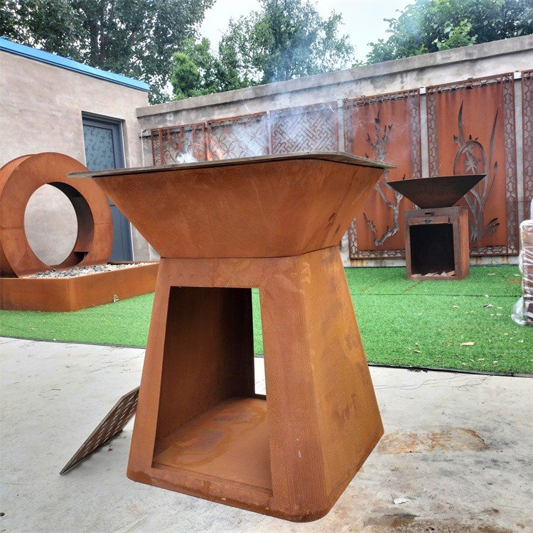 Corten Steel Brazier Fire Bowl Corten Steel Brazier Fire Bowl