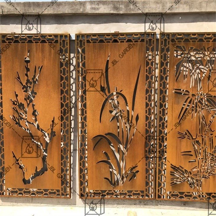 Abstract Corten Screen Panel