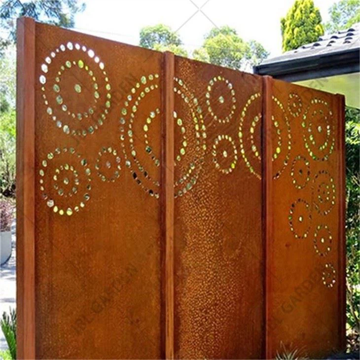 Rusted Steel Fence Panels