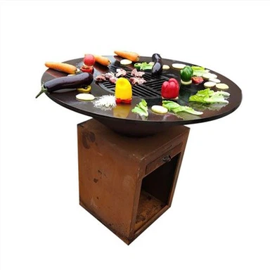Corten Steel Barbekyu Barbekyu Firepit Grill