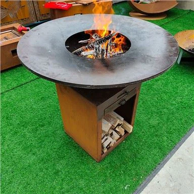 Corten Steel Olovli Pit Barbekyu