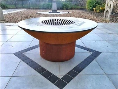 Corten Steel dumaloq bog 'olovli panjara bilan