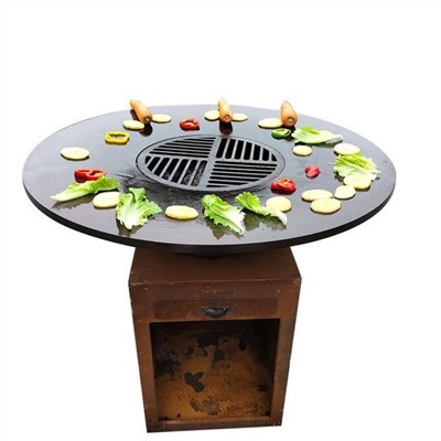 Barbekyu panjarali olovli chuqur