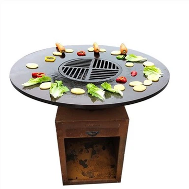 Barbekyu panjarali olovli chuqur