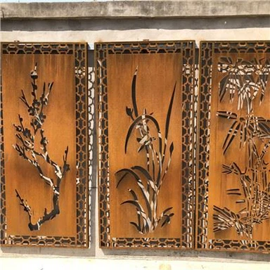 Yangi dizayn Corten po'lat ekran panjaralari