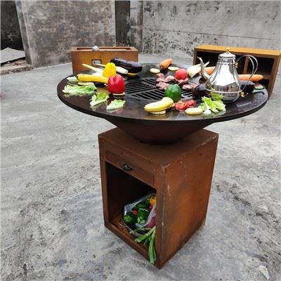 Ochiq Corten Steel Barbekyu Gril