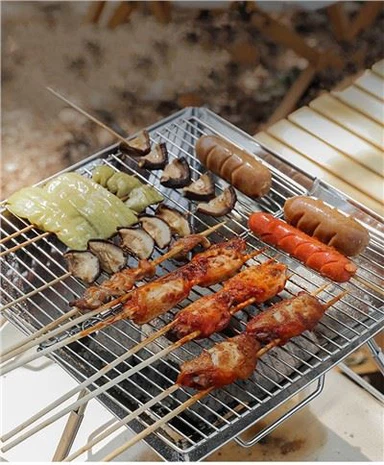Zanglamaydigan po'latdan yasalgan lager katlamali barbekyu pechi