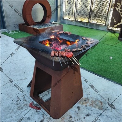 Zanglamas po'latdan yasalgan panjara barbekyu
