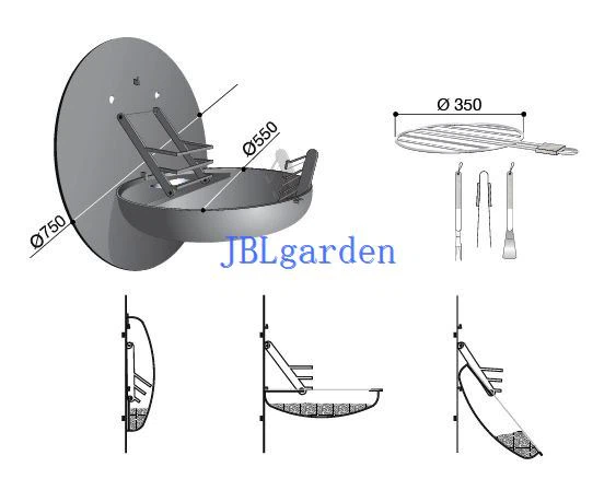 Outdoor Wall Mounted Folding Grill