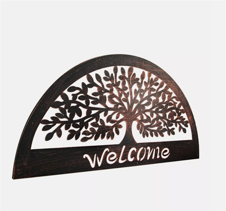 Metal Welcome Tree Wall Mounted Sign